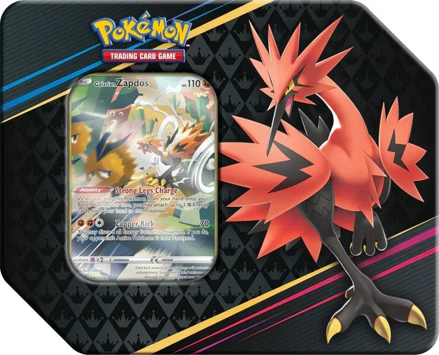 Pokémon Crown Zenith Galarian Zapdos Tin